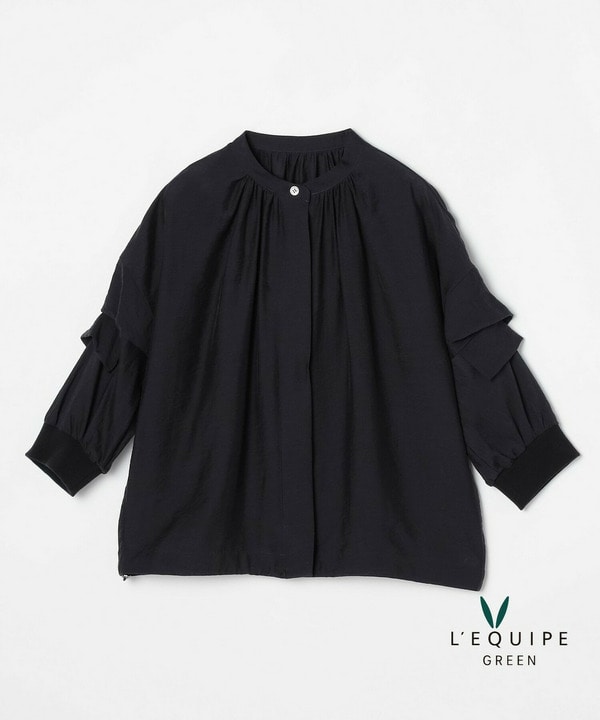 シルク混エアリー平織ブラウス 詳細画像 ネイビー 1