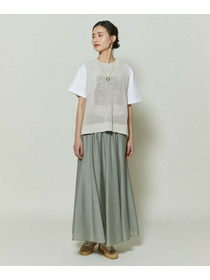 【GREEN】シルク混エアリー平織スカート 詳細画像 ネイビー 11