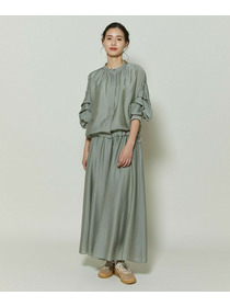 【GREEN】シルク混エアリー平織スカート 詳細画像 ネイビー 16