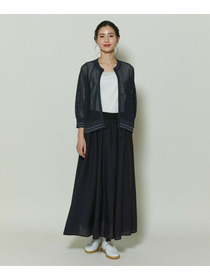 【GREEN】シルク混エアリー平織スカート 詳細画像 ネイビー 27