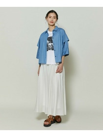 【GREEN】シルク混エアリー平織スカート 詳細画像 ネイビー 5