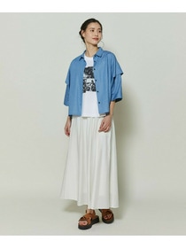 【GREEN】シルク混エアリー平織スカート 詳細画像 ネイビー 6