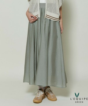 【GREEN】シルク混エアリー平織スカート 詳細画像 グリーン 1