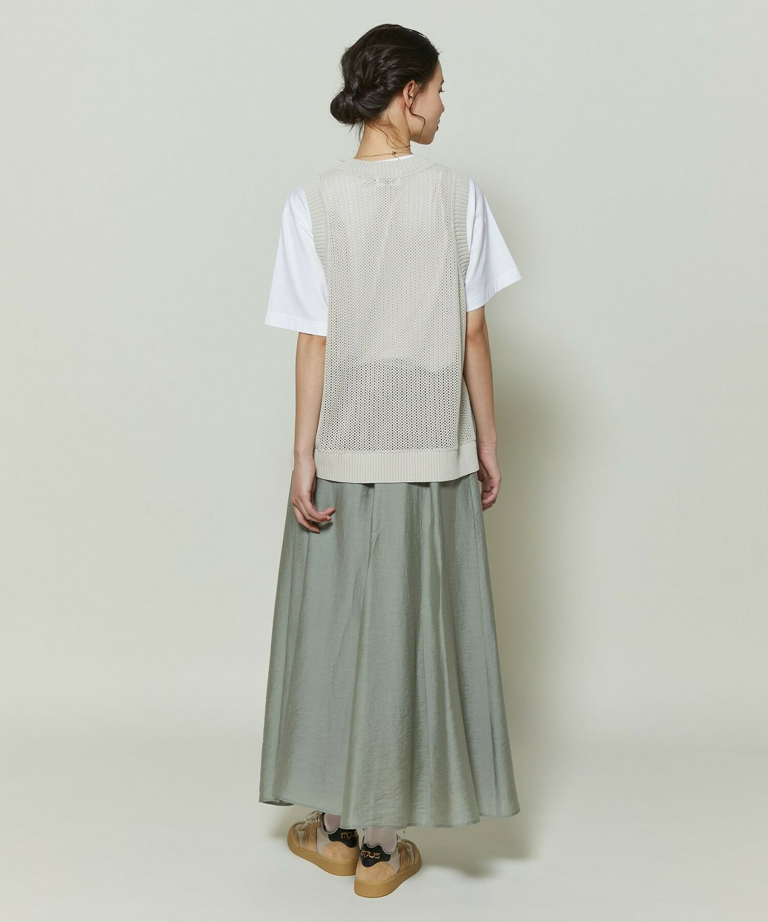 【GREEN】シルク混エアリー平織スカート 詳細画像 ネイビー 13