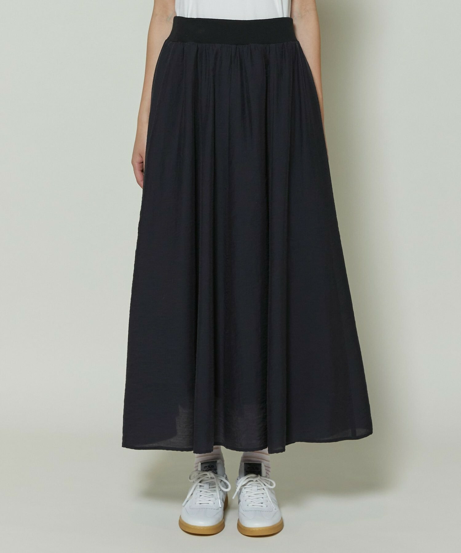 【GREEN】シルク混エアリー平織スカート 詳細画像 ネイビー 28