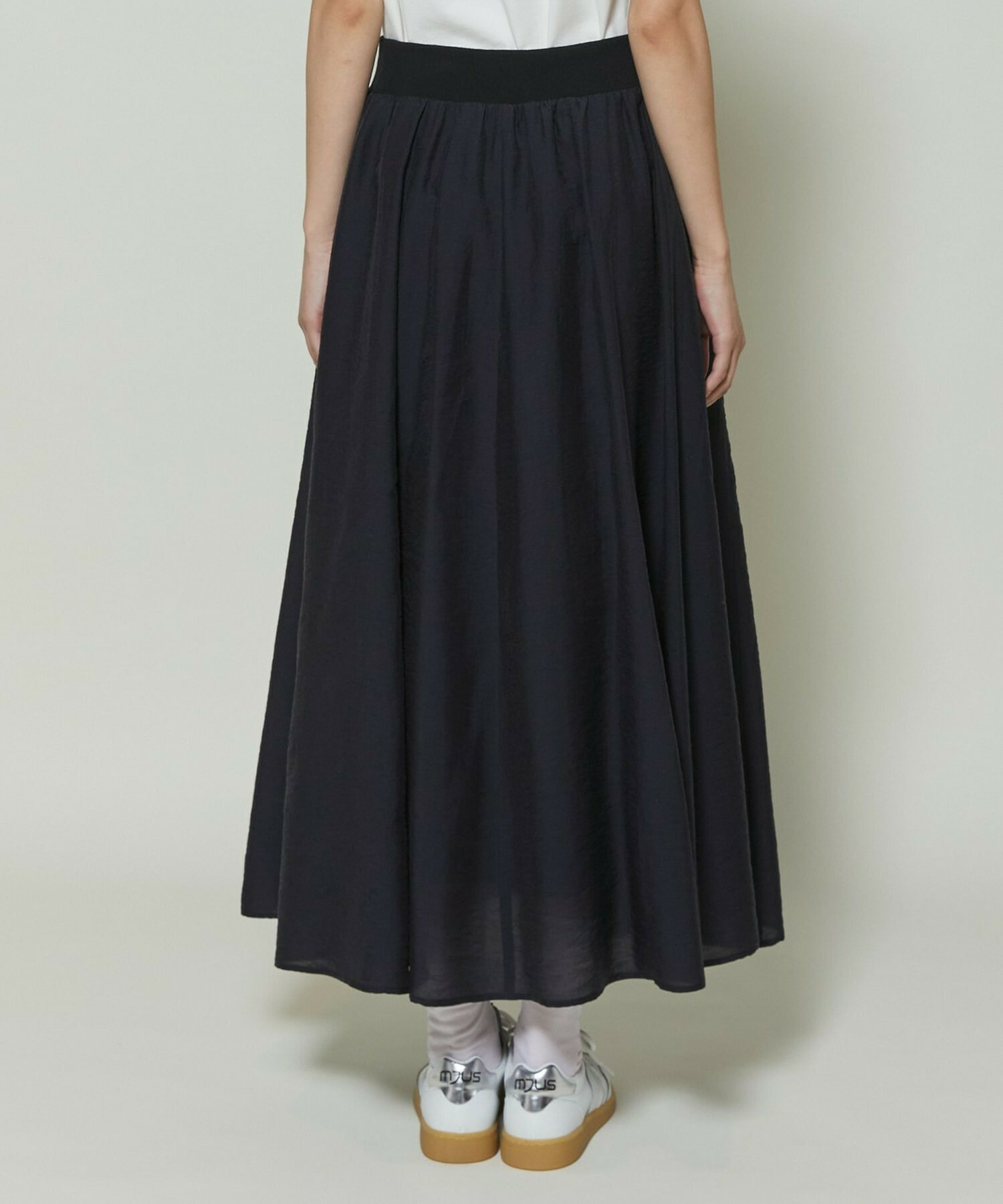 【GREEN】シルク混エアリー平織スカート 詳細画像 ネイビー 30