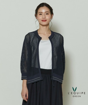 【GREEN】和紙メッシュショートブルゾン 詳細画像 ネイビー 1