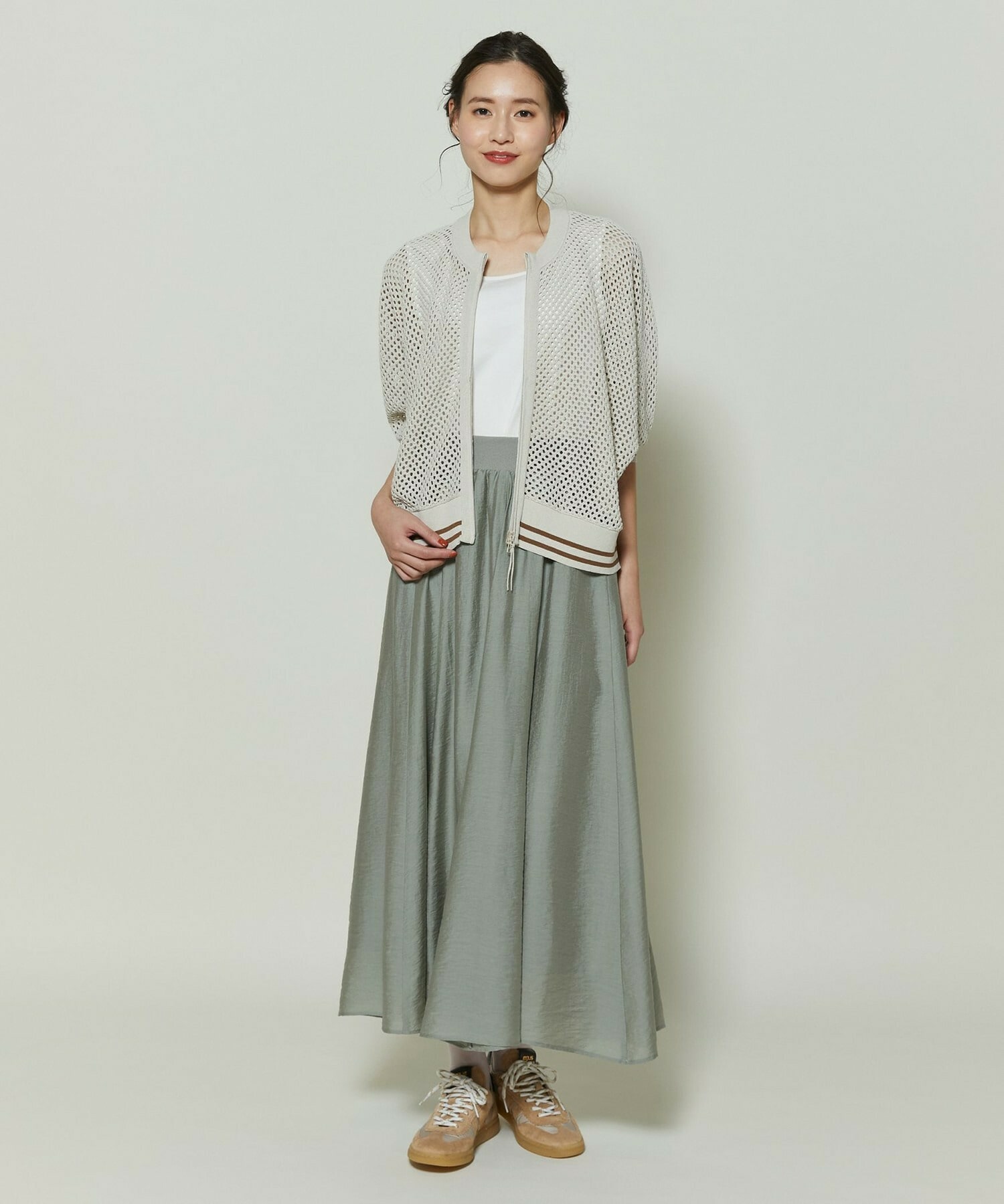 【GREEN】和紙メッシュショートブルゾン 詳細画像 ネイビー 1