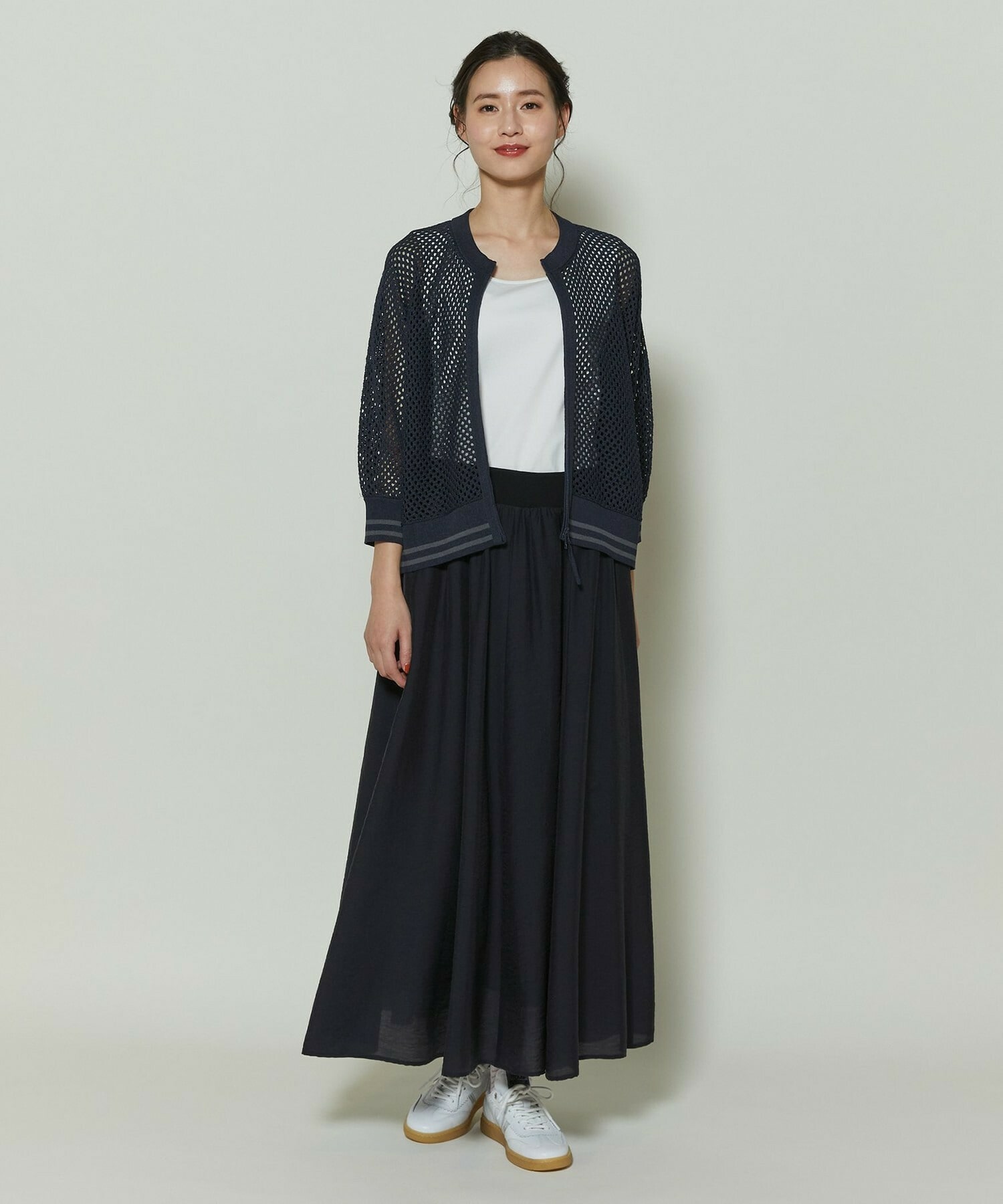 【GREEN】和紙メッシュショートブルゾン 詳細画像 ネイビー 15