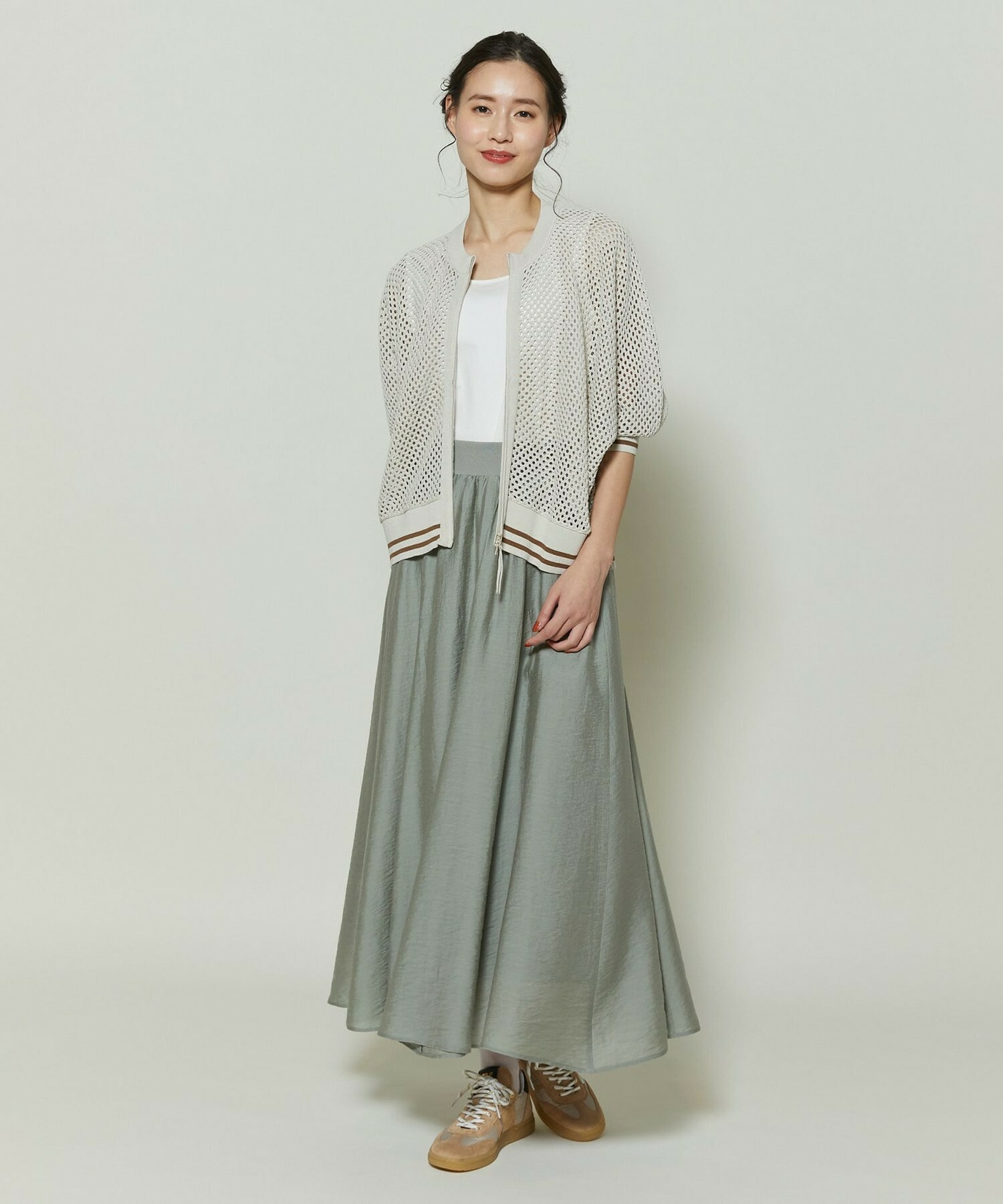 【GREEN】和紙メッシュショートブルゾン 詳細画像 ネイビー 2