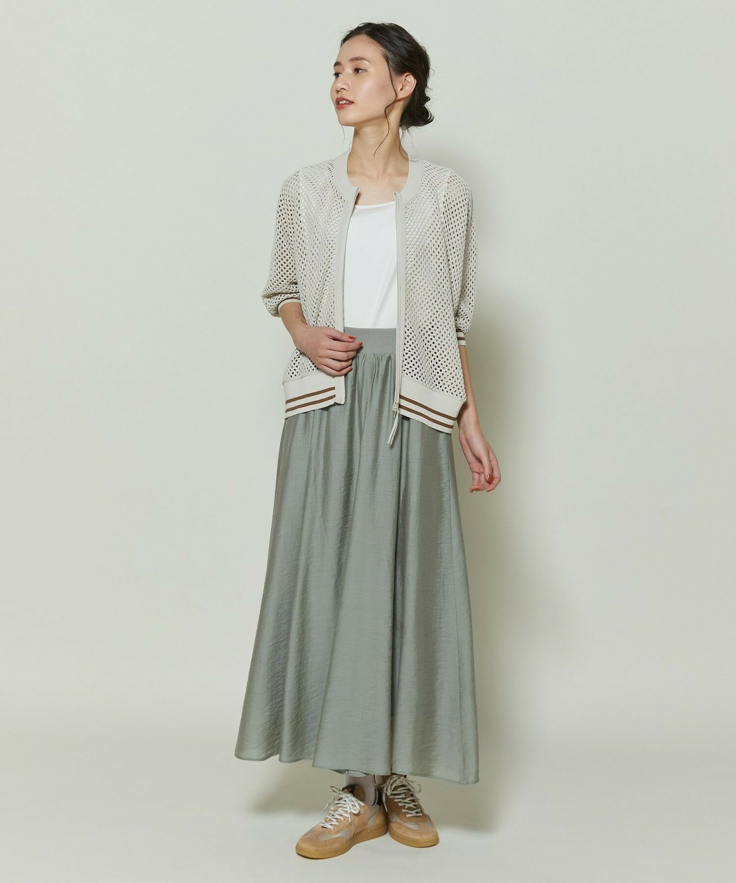 【GREEN】和紙メッシュショートブルゾン 詳細画像 ネイビー 3