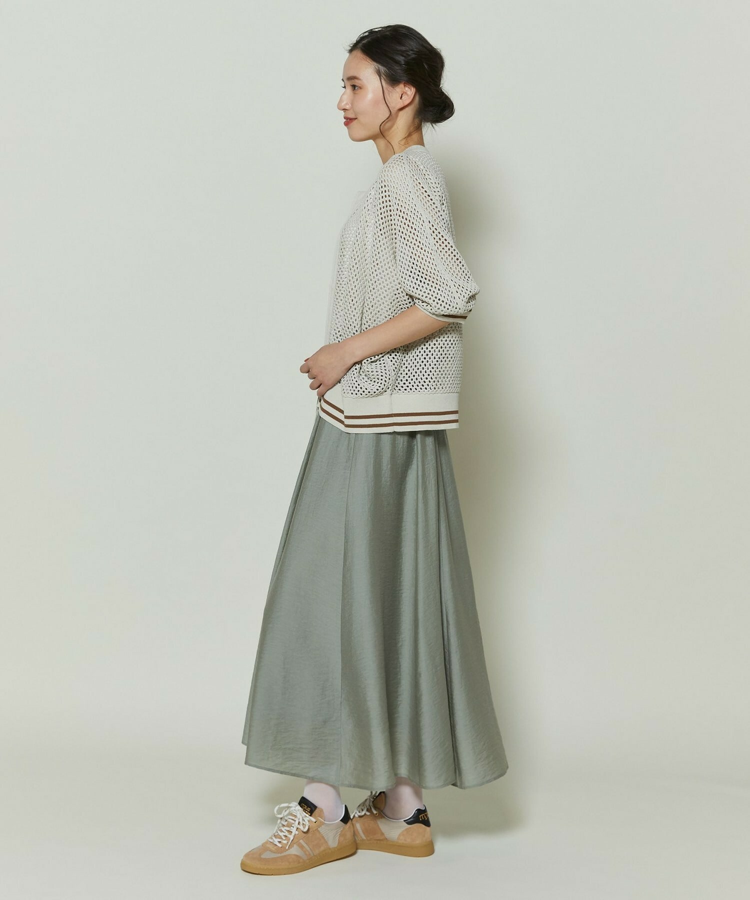 【GREEN】和紙メッシュショートブルゾン 詳細画像 ネイビー 4