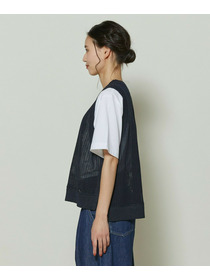 【GREEN】和紙メッシュジレ 詳細画像 ネイビー 12