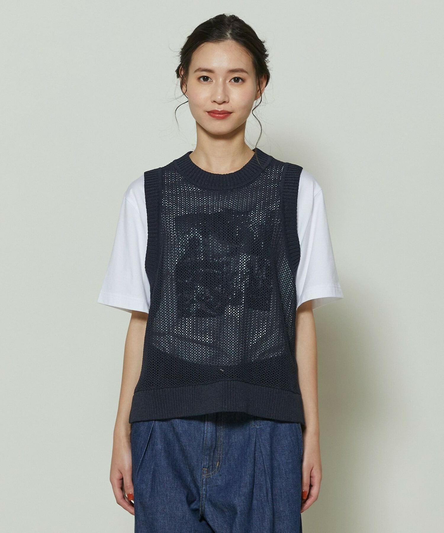 【GREEN】和紙メッシュジレ 詳細画像 ネイビー 11