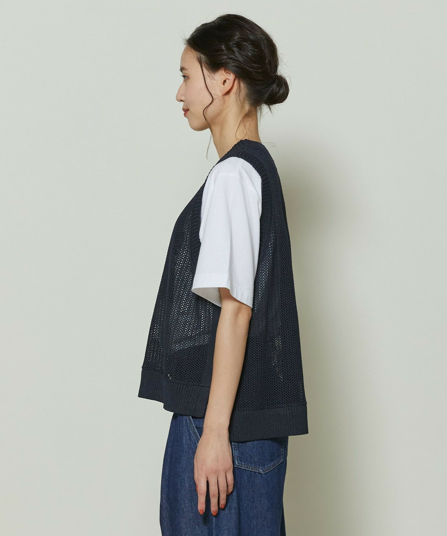 【GREEN】和紙メッシュジレ 詳細画像 ネイビー 12