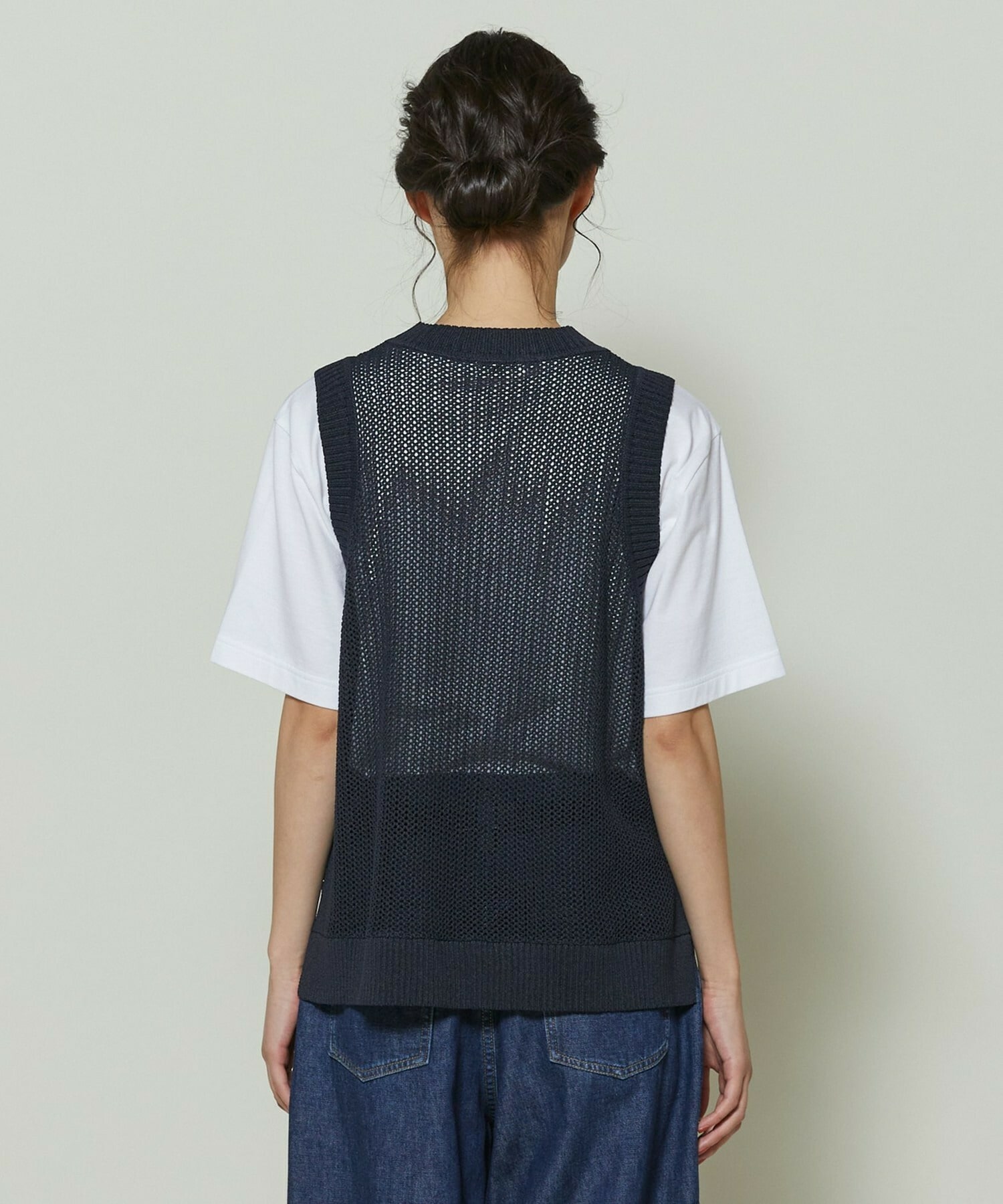 【GREEN】和紙メッシュジレ 詳細画像 ネイビー 13