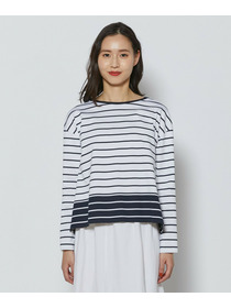 【L'EQUIPE】バイカラーパネルボーダーカットソー 詳細画像 ブラック&times;ホワイト 15