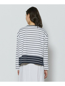 【L'EQUIPE】バイカラーパネルボーダーカットソー 詳細画像 ブラック&times;ホワイト 17