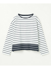 【L'EQUIPE】バイカラーパネルボーダーカットソー 詳細画像 ブラック&times;ホワイト 18