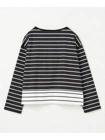 【L'EQUIPE】バイカラーパネルボーダーカットソー 詳細画像 ブラック&times;ホワイト 19