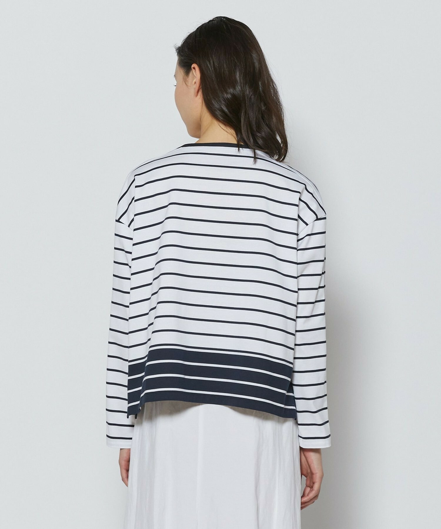 【L'EQUIPE】バイカラーパネルボーダーカットソー 詳細画像 ブラック&times;ホワイト 16