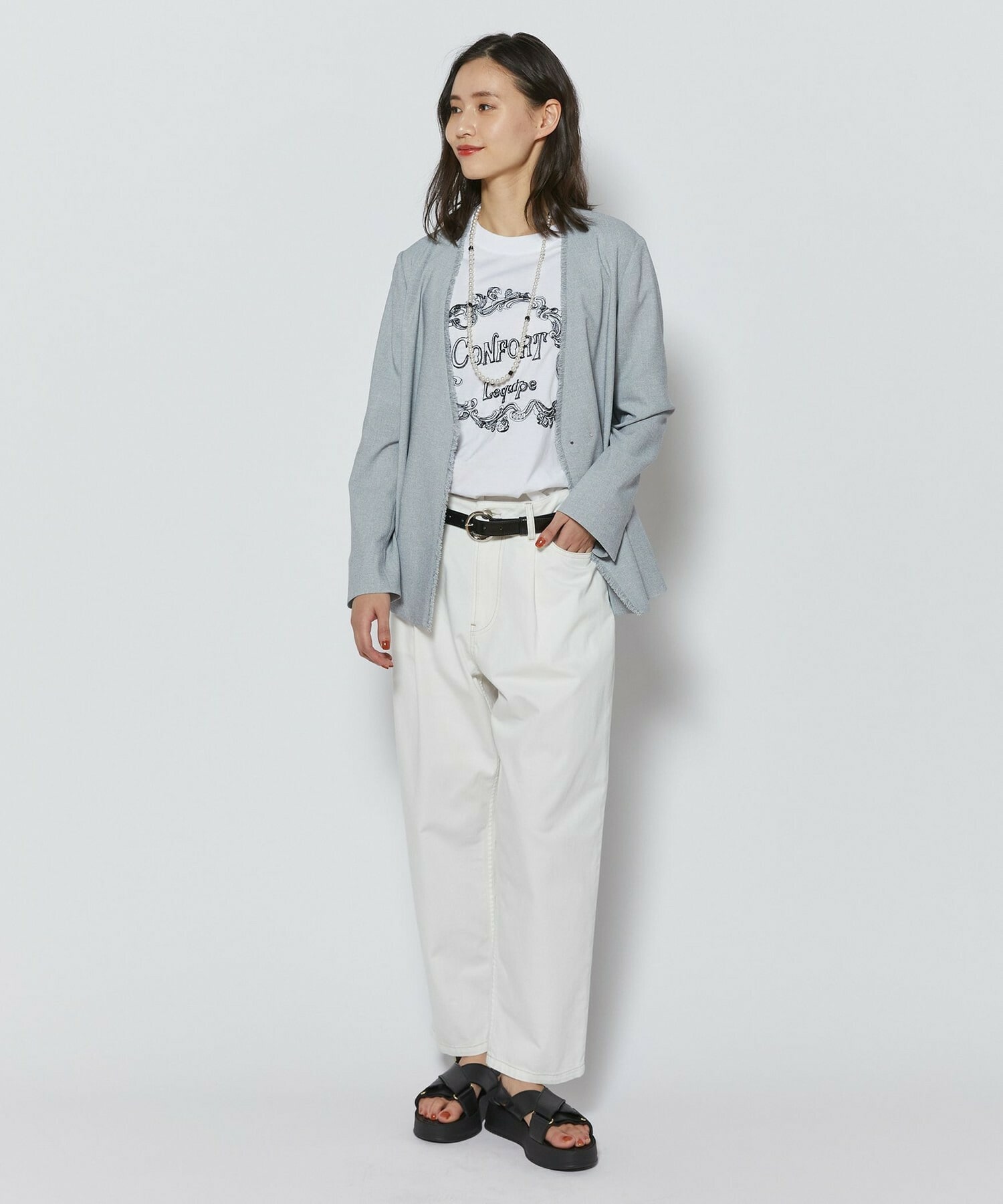 【L'EQUIPE】フレームロゴTシャツ 詳細画像 チャコール 11