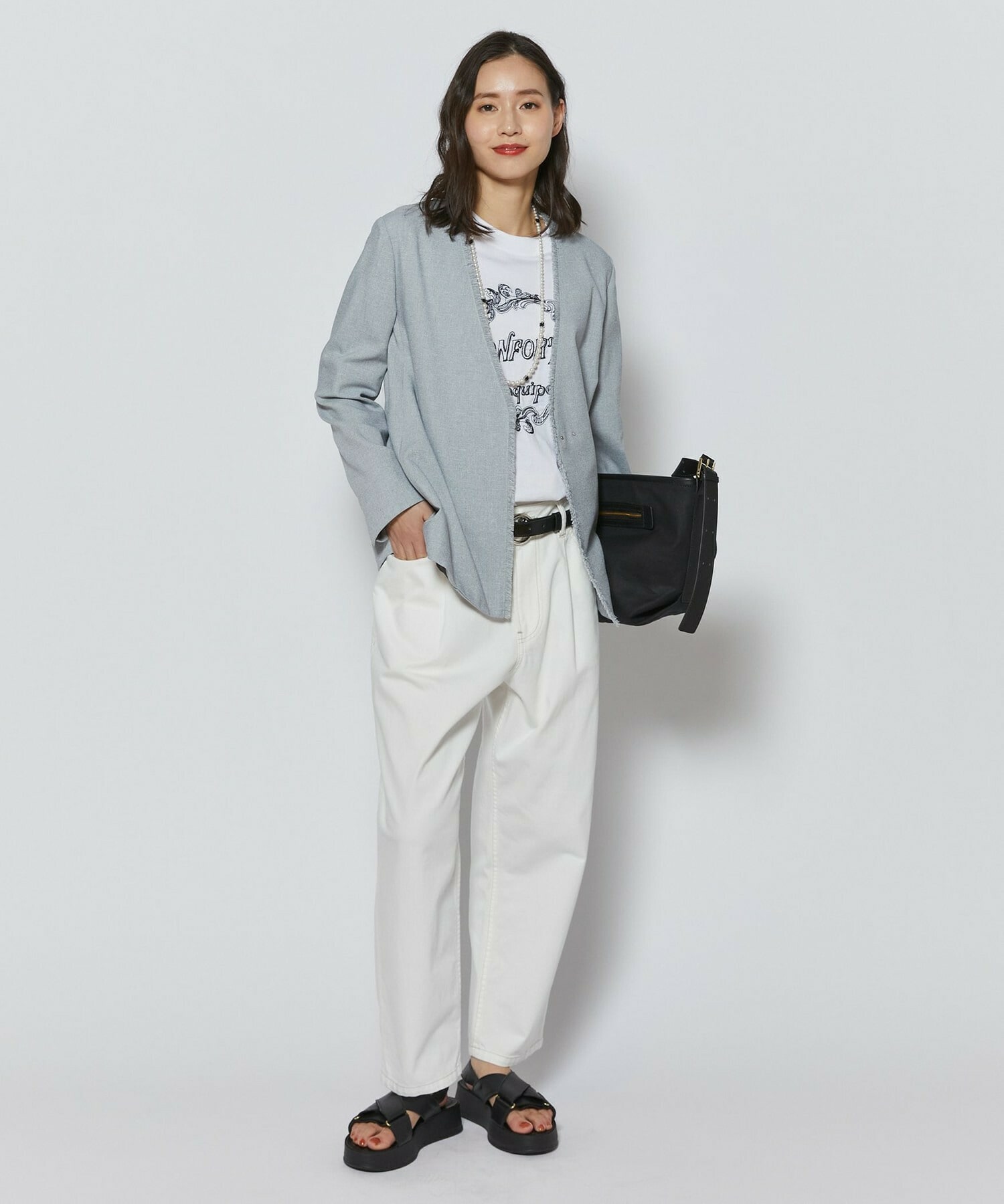 【L'EQUIPE】フレームロゴTシャツ 詳細画像 チャコール 15