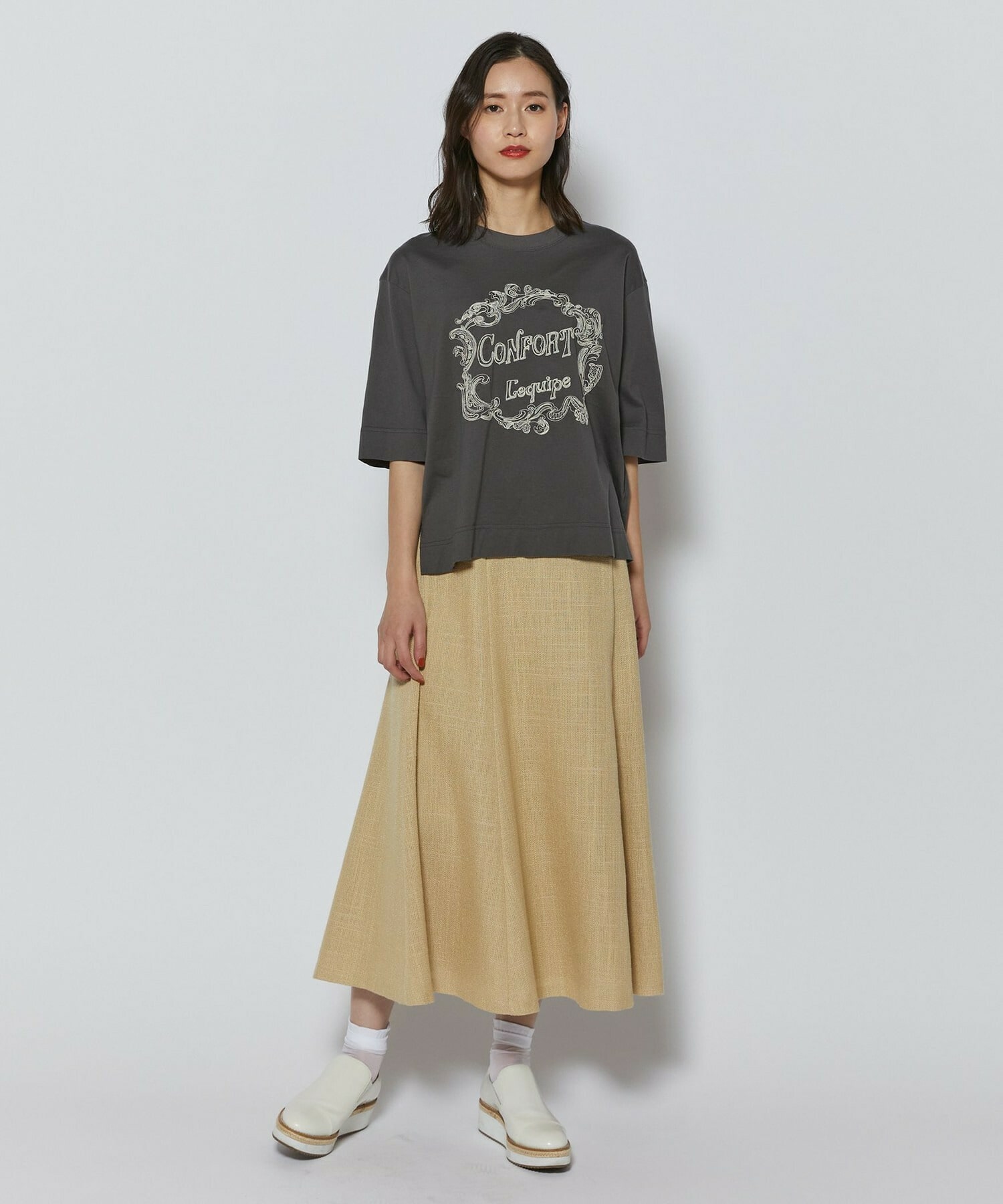 【L'EQUIPE】フレームロゴTシャツ 詳細画像 チャコール 17