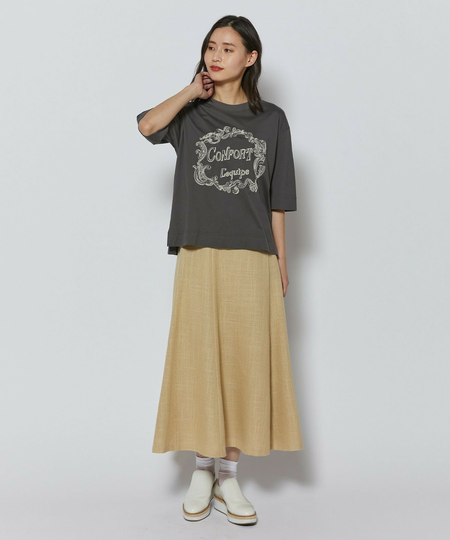 【L'EQUIPE】フレームロゴTシャツ 詳細画像 チャコール 18