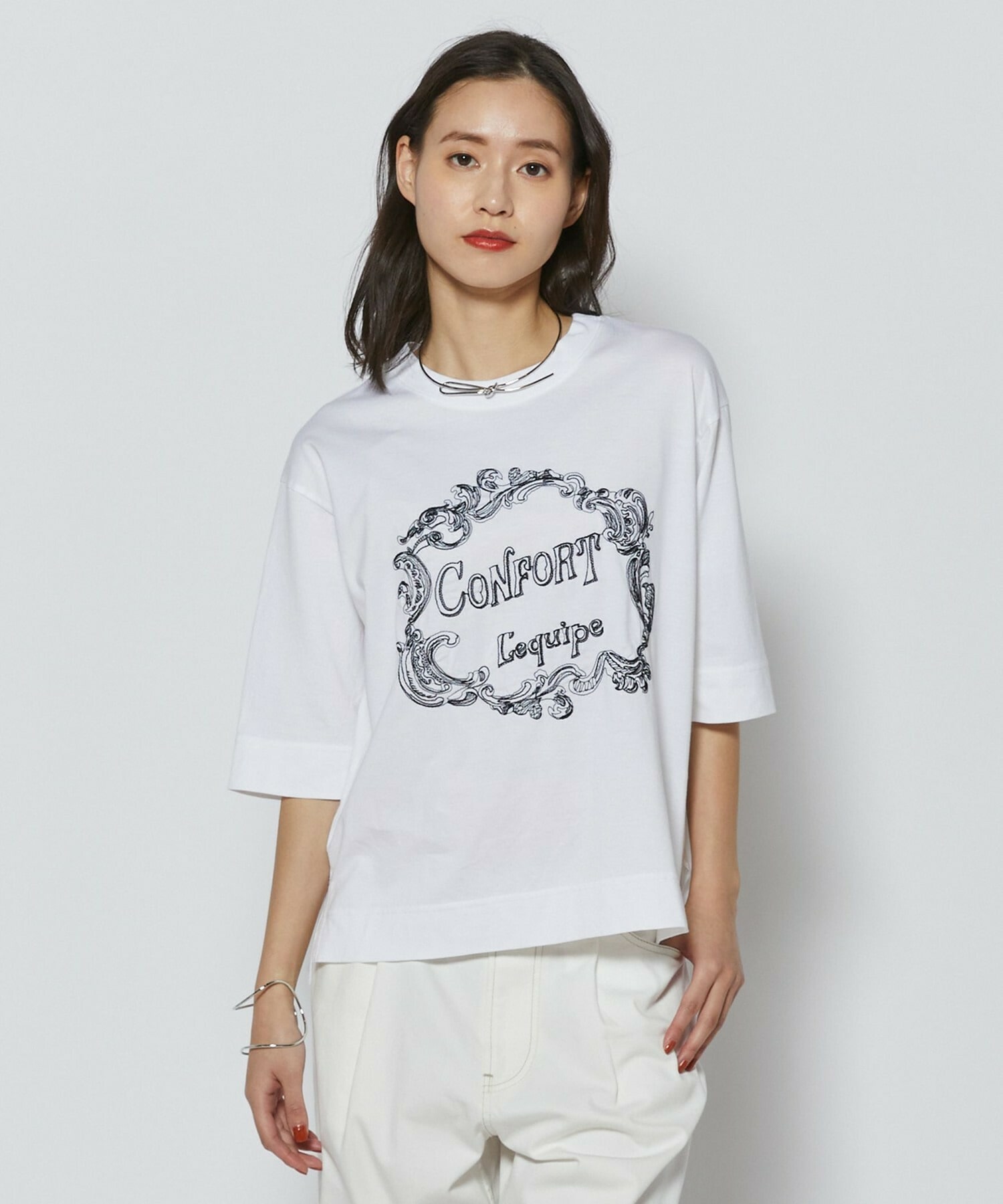 【L'EQUIPE】フレームロゴTシャツ 詳細画像 ホワイト 1