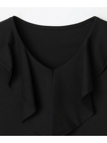 【L'EQUIPE】コットンリヨセルポンチカットソー 詳細画像 ブラック 7