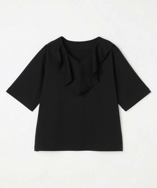コットンリヨセルポンチカットソー 詳細画像 ブラック 1