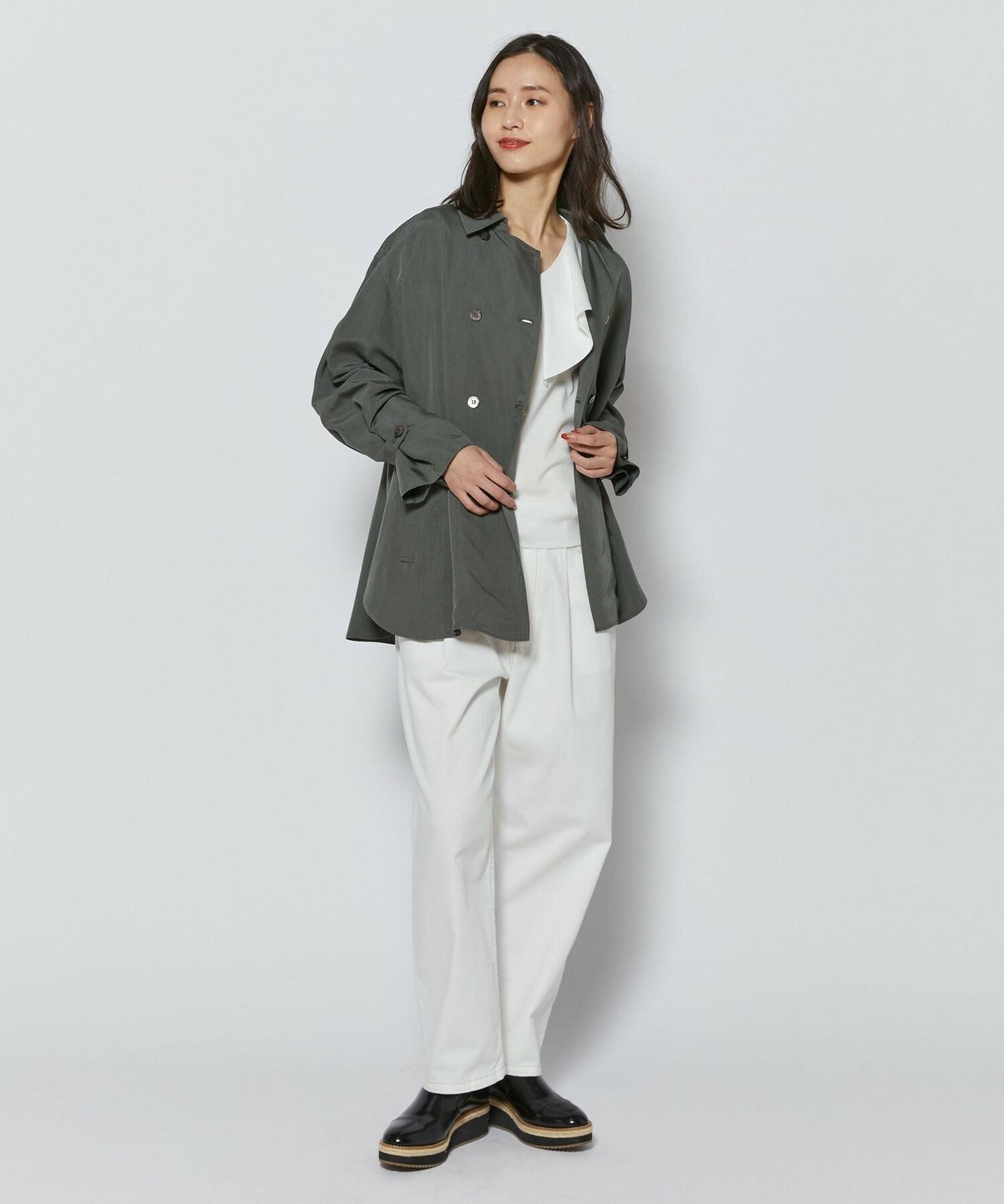 【L'EQUIPE】コットンリヨセルポンチカットソー 詳細画像 ブラック 3