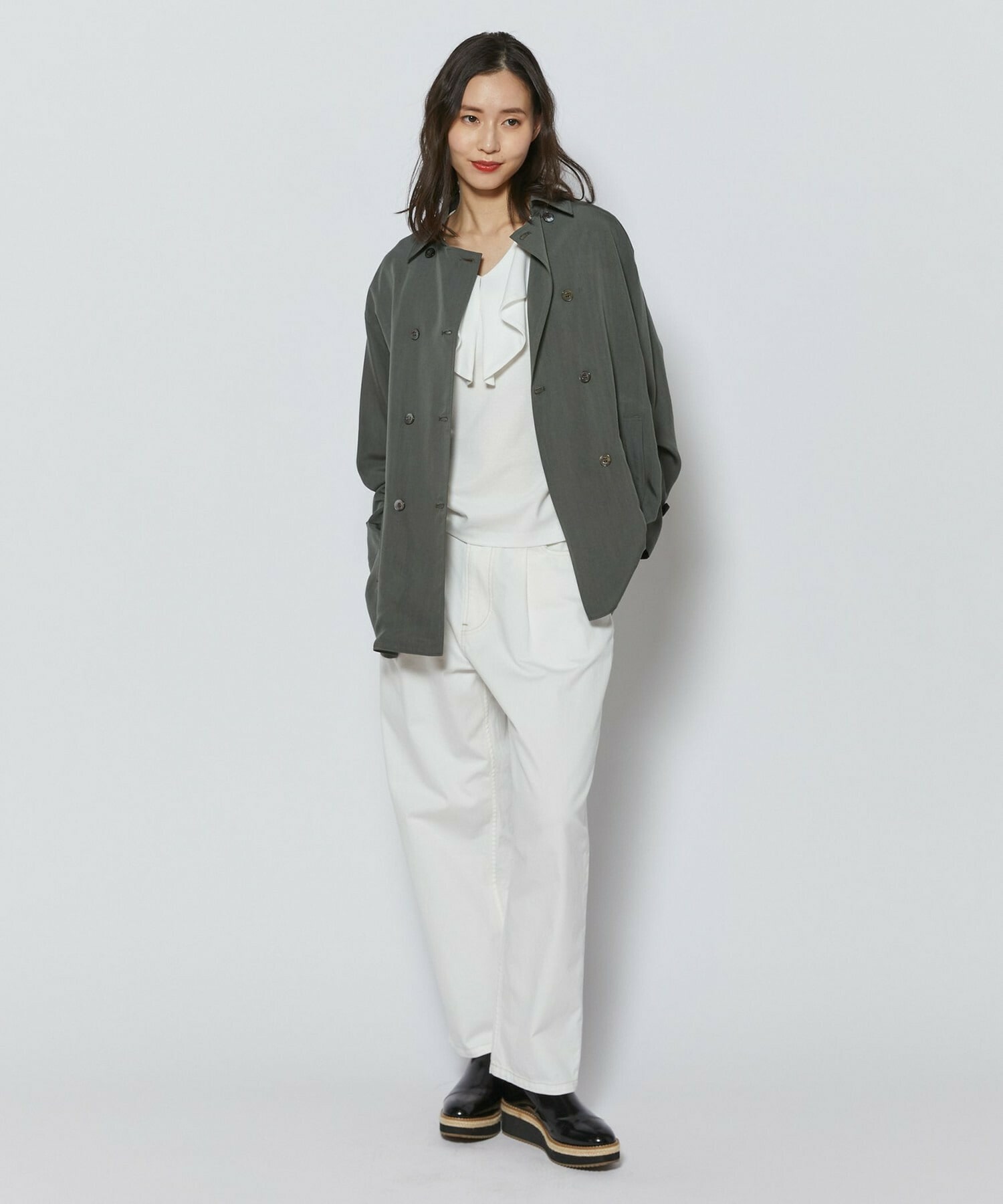 【L'EQUIPE】コットンリヨセルポンチカットソー 詳細画像 ブラック 4