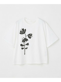 【L'EQUIPE】フラワー顔料プリントTシャツ 詳細画像 ブラック 6