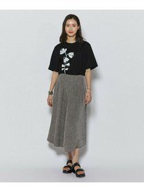 【L'EQUIPE】フラワー顔料プリントTシャツ 詳細画像 ブラック 7