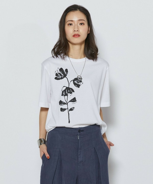 【L'EQUIPE】フラワー顔料プリントTシャツ