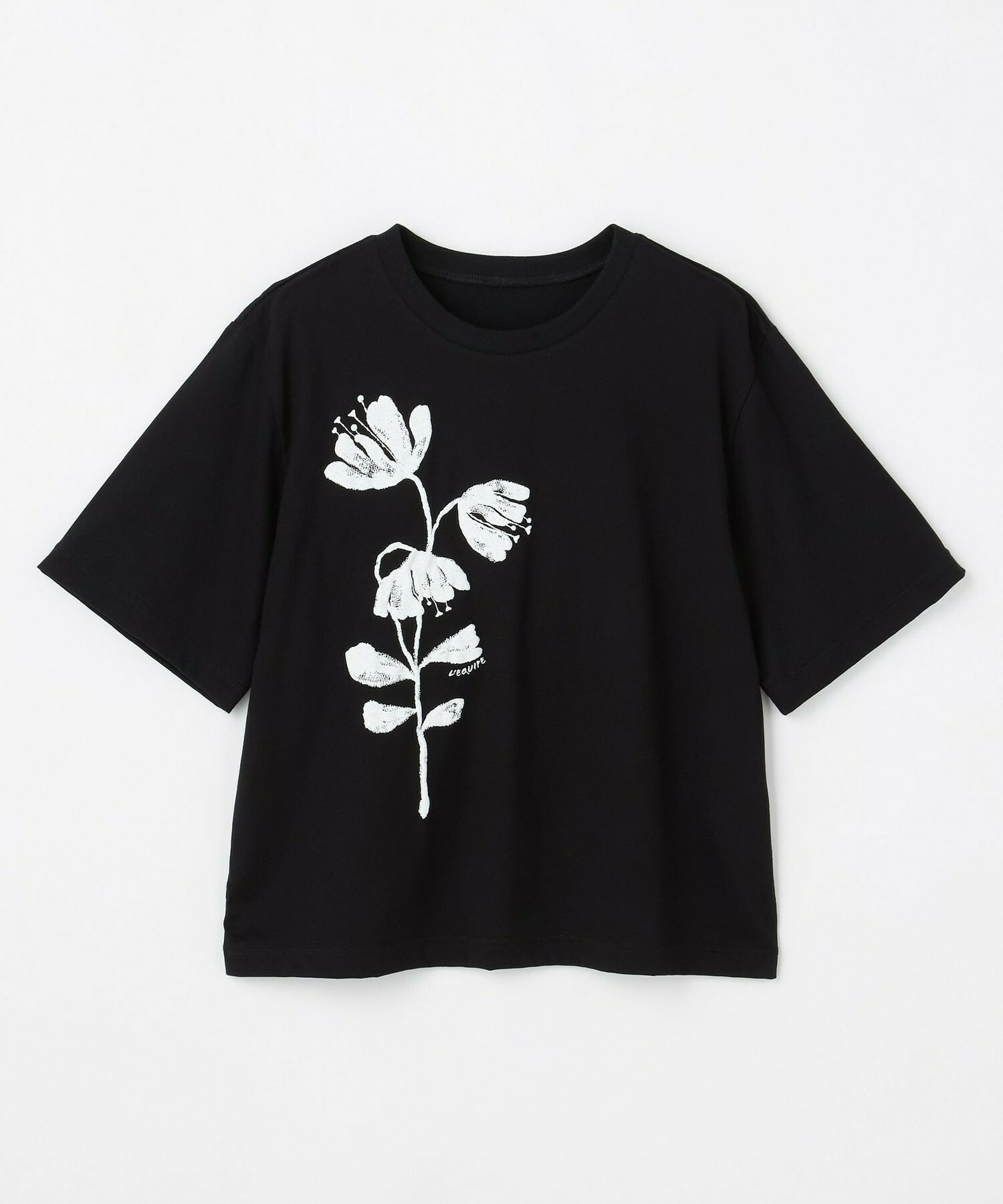 【L'EQUIPE】フラワー顔料プリントTシャツ 詳細画像 ブラック 16