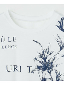 【L'EQUIPE】60/2シルケット天竺フラワーロゴプリントTシャツ 詳細画像 カーキ 21