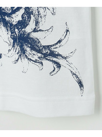 【L'EQUIPE】60/2シルケット天竺フラワーロゴプリントTシャツ 詳細画像 カーキ 23