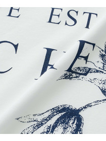 【L'EQUIPE】60/2シルケット天竺フラワーロゴプリントTシャツ 詳細画像 カーキ 24