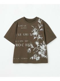 【L'EQUIPE】60/2シルケット天竺フラワーロゴプリントTシャツ 詳細画像 カーキ 5