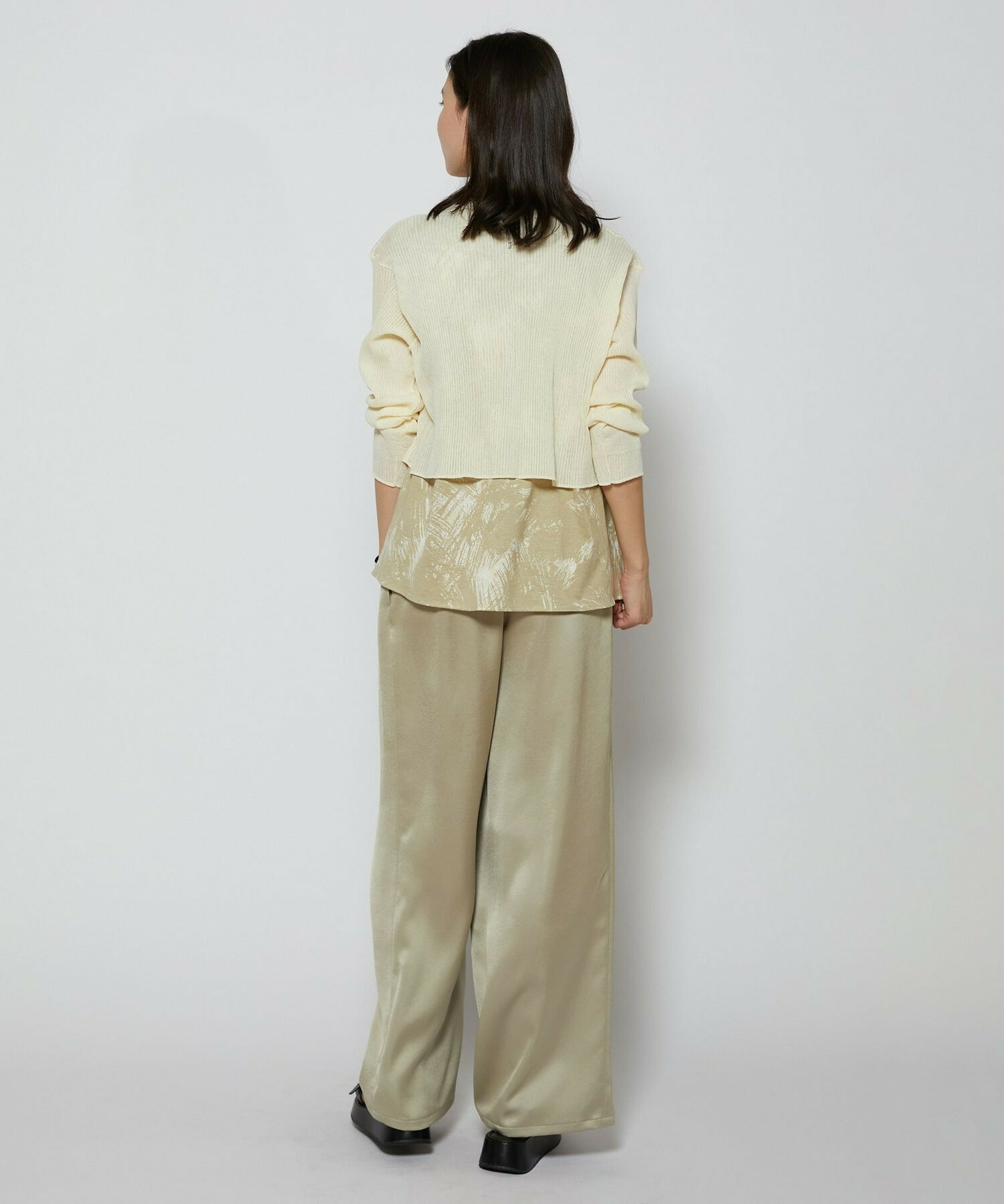 【L'EQUIPE】ブラッシュプリント天竺カットソー 詳細画像 ブラック系その他 12