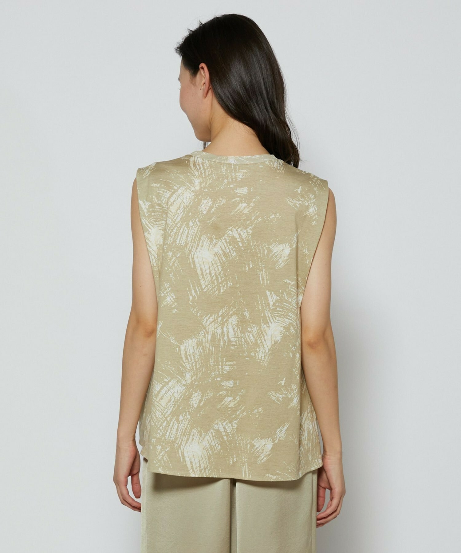 【L'EQUIPE】ブラッシュプリント天竺カットソー 詳細画像 ブラック系その他 16