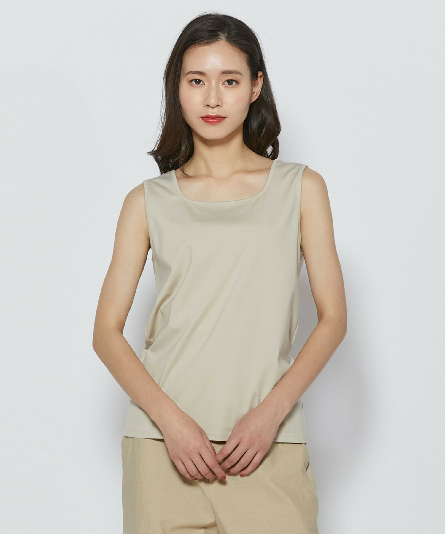 【L'EQUIPE】ベアスムーススクエアタンクトップ 詳細画像 ベージュ 1