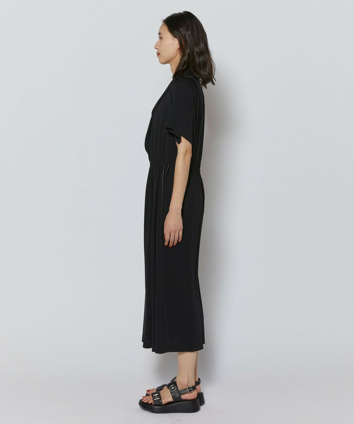 【L'EQUIPE】アセテートドライポンチワンピース 詳細画像 ブラック 13