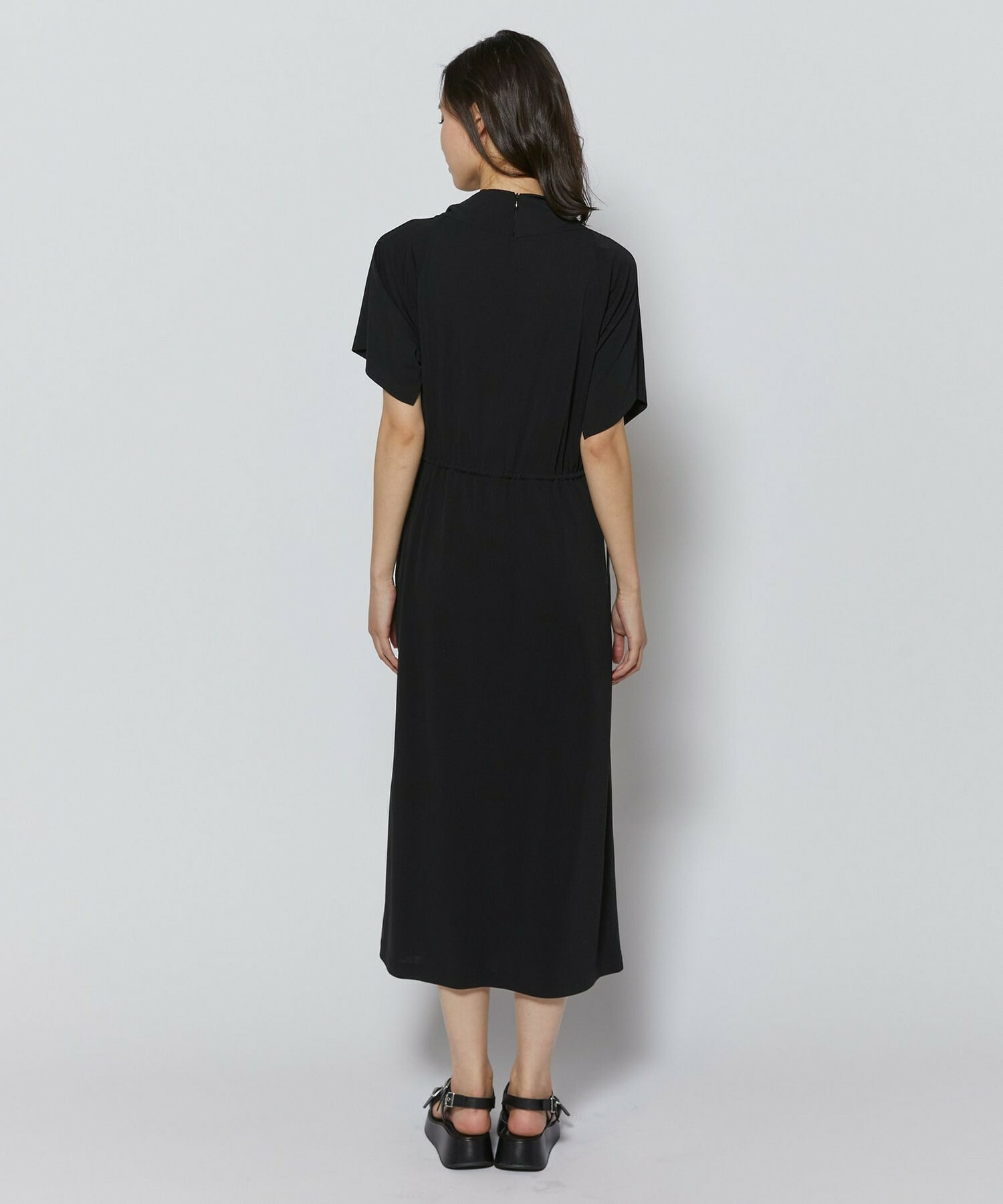 【L'EQUIPE】アセテートドライポンチワンピース 詳細画像 ブラック 14