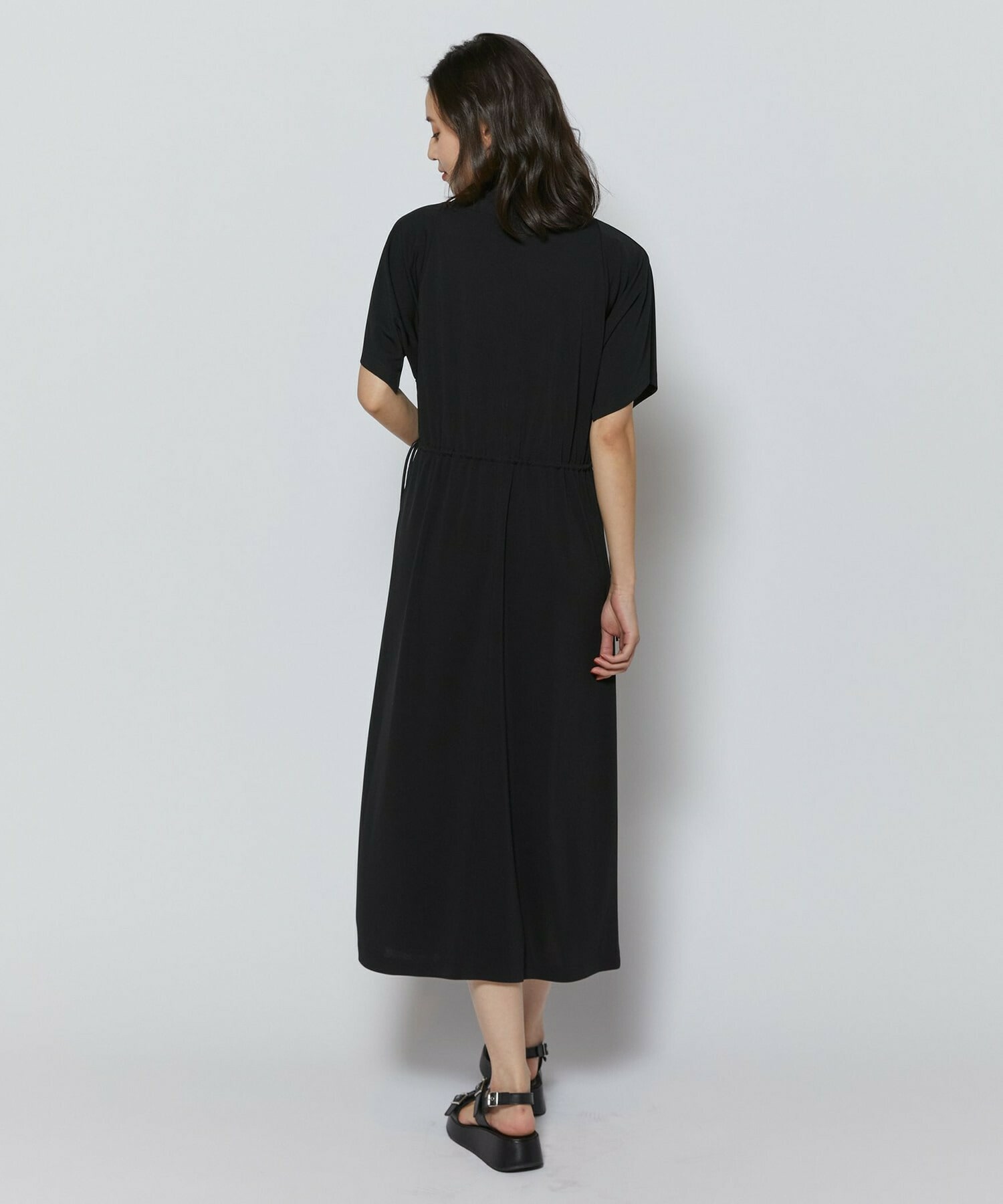 【L'EQUIPE】アセテートドライポンチワンピース 詳細画像 ブラック 6