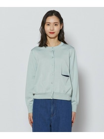 【L'EQUIPE】綿シルク配色ニットカーディガン 詳細画像 ライトグリーン 10