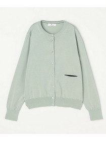 【L'EQUIPE】綿シルク配色ニットカーディガン 詳細画像 ネイビー 14